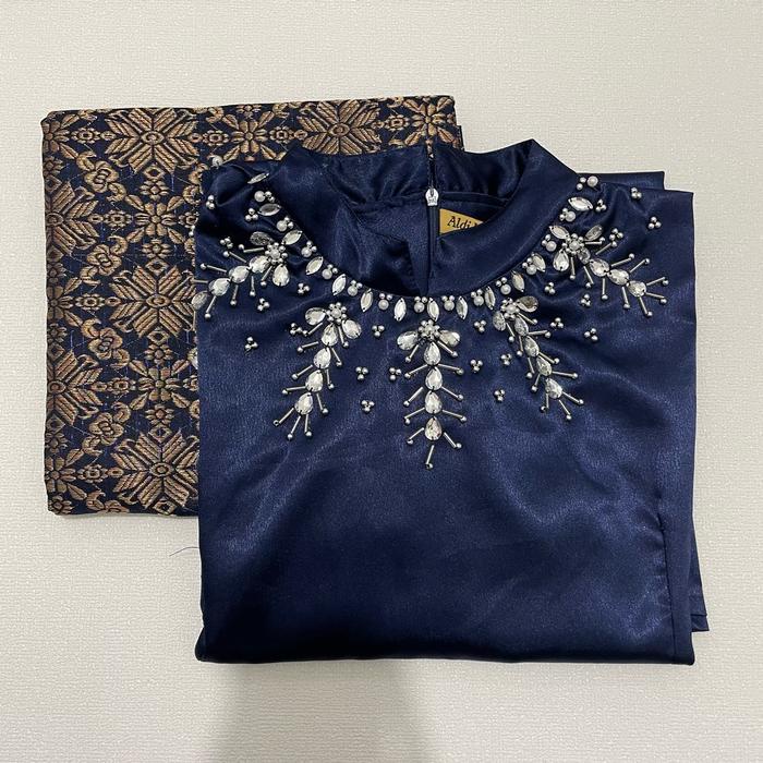 Setelan Tunik Mahalini Payet Mutiara Elegan Mewah Baju Kebaya Pesta Wisuda