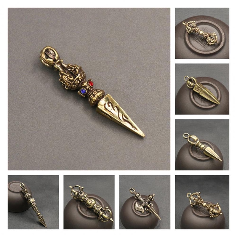 Handcraft Pendant Vintage Solid Religious Pestle Prayer Pendants Nepal Tibetan Handcraft Buddhist Va