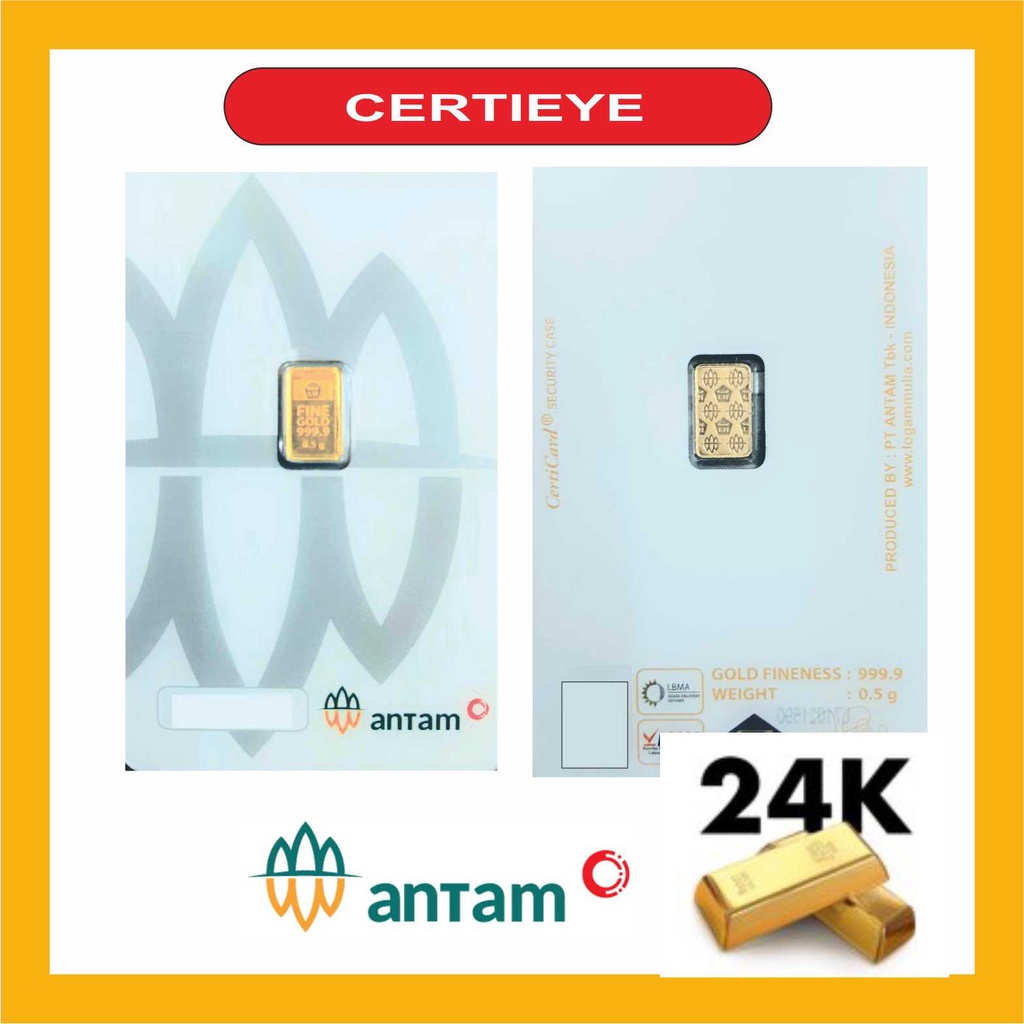 LM Emas Logam Mulia ANTAM 0,5 0.5 Gram Certieye dan Emas Antam Indonesia