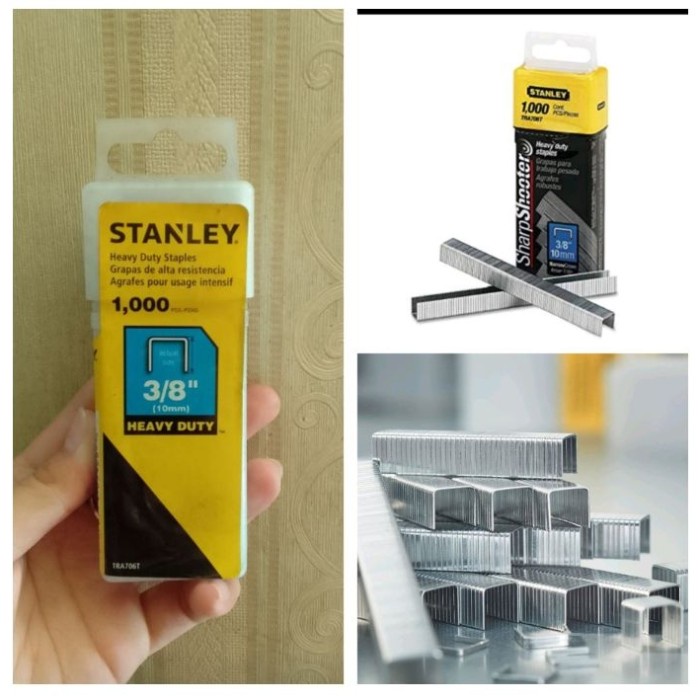 

TRA706T Isi Staples ukuran : 3/8" - 10mm Heavy Duty Stanley