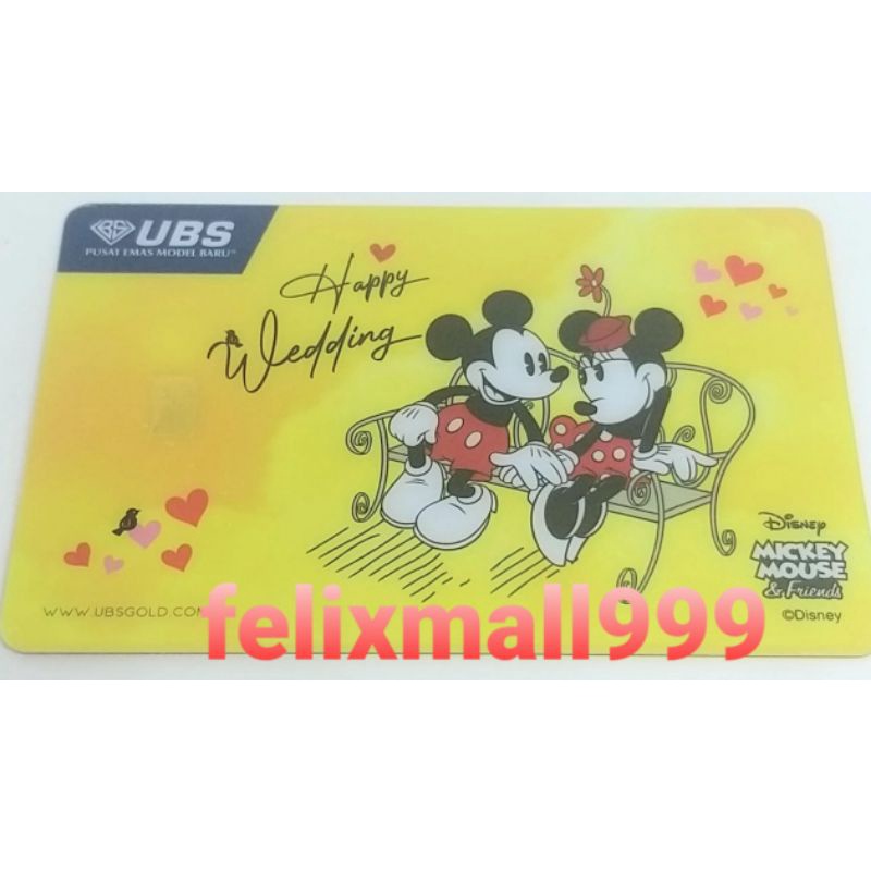 GIFT SERIES UBS DISNEY 0.1 GR HAPPY WEDDING BIRTHDAY THANK YOU MICKEY MINNIE CONGRATULATIONS FRIENDS