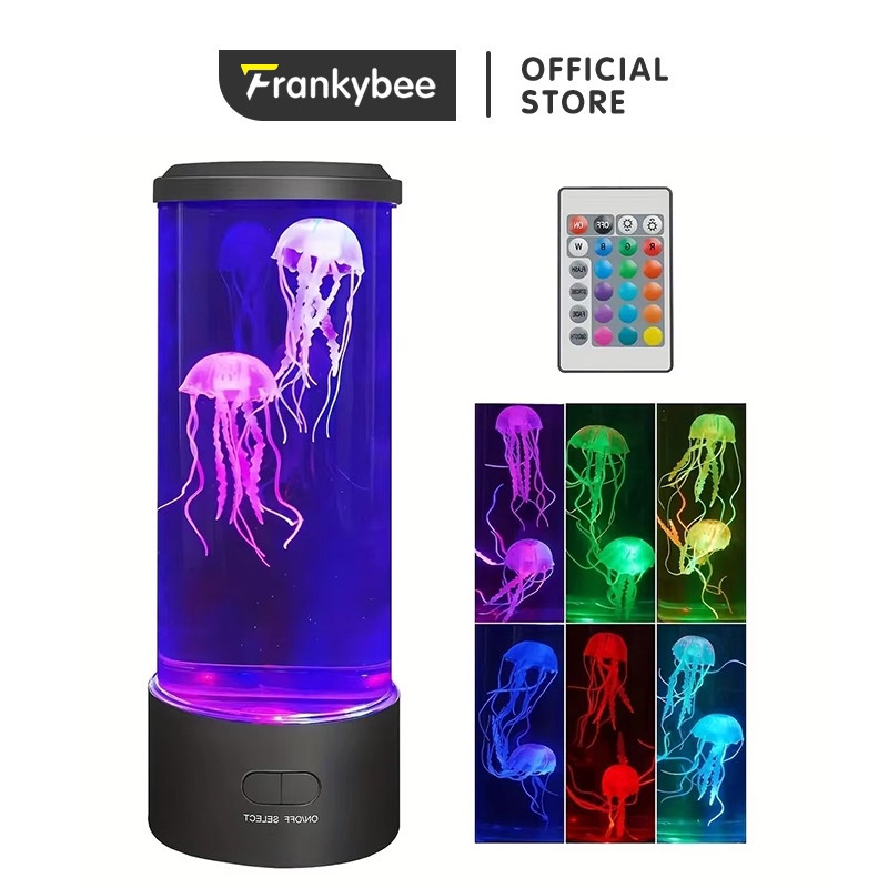 Frankybee Jellyfish Lamp Lampu Warna Warni Lampu Ubur Ubur Listrik Lampu Lava Akuarium Bulat Lampu