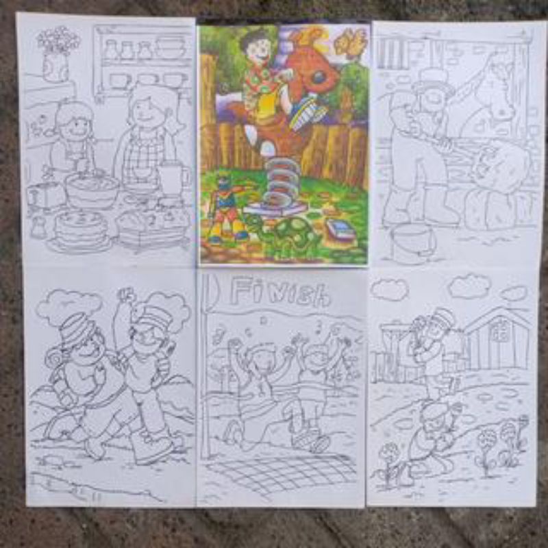 

Unik Tokojujur Buku Mewarnai Anak Sketsa Manual Handmade Asli Bertema A4 Belajar Seri Dasar Sampai