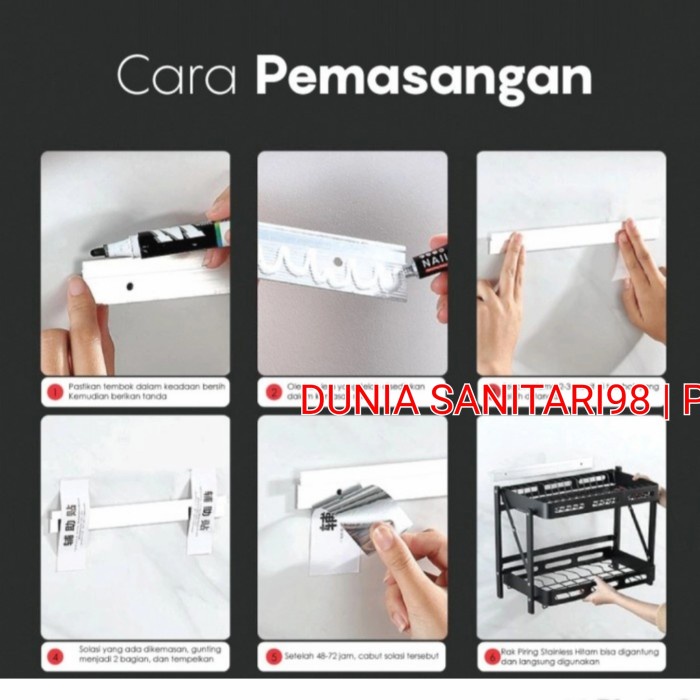 Rak piring Lipat 3 susun bisa Gantung dinding