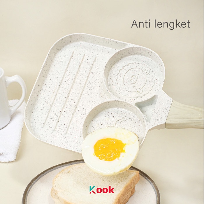 KOOK Brun Pan - Alat Masak Panci Wajan Sarapan Anti Lengket Telur Cetak Sosis Sayur Pancake Martabak