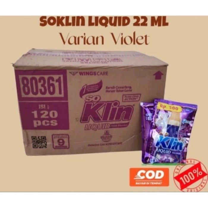 SOKLIN CAIR LIQUID 1DUS/ SOKLIN LIQUID 20ML 1 DUS Isi 120 Sachet 500