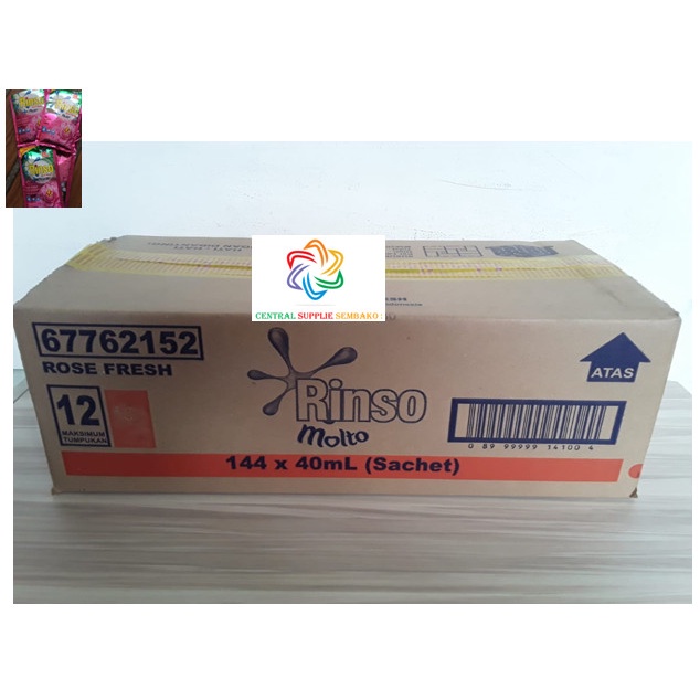 Rinso Molto Detergen Cair Sachet [ 40 ml /144 sachet /1 karton ]