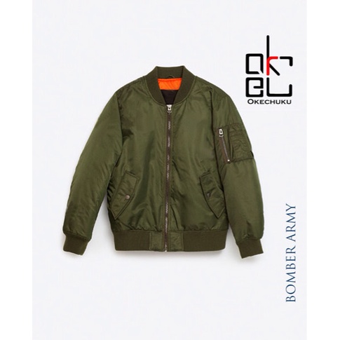 JAKET BOMBER HIJAU ARMY