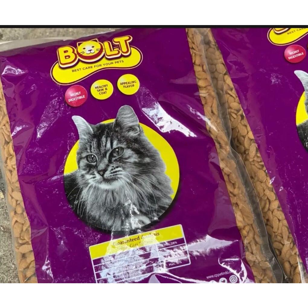 

makanan kucing bolt cat food bentuk tuna-repack 500 gram
