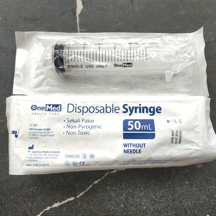 JTTOP" SUNTIKAN 50ML/SYRINGE/SPUIT 50CC ONEMED LUBANG TENGAH (TANPA JARUM)