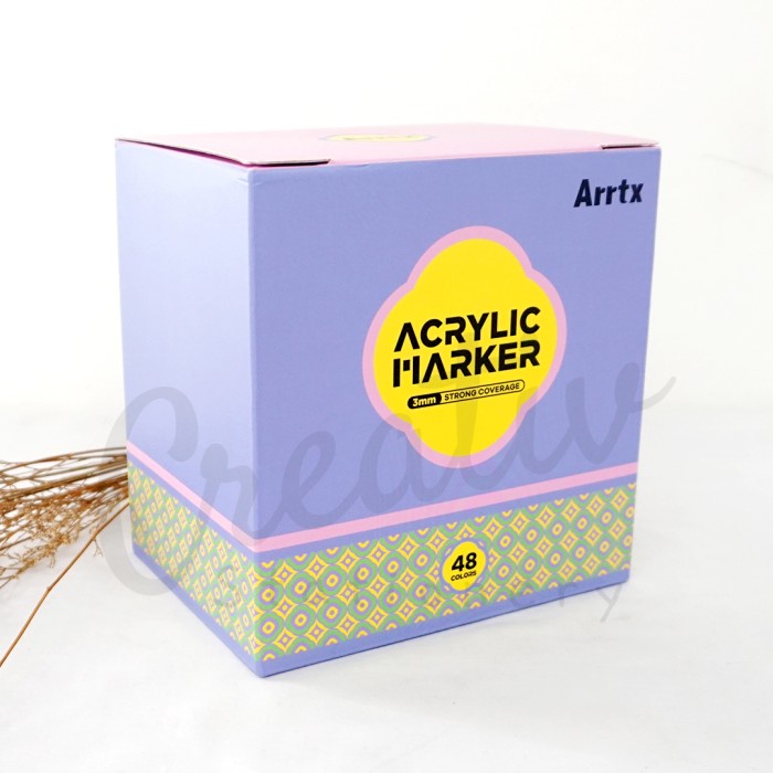 

Arrtx 48 Colors Acrylic Paint Markers 3mm Medium Tip Valve Design