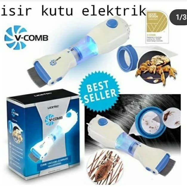 Sisir Kutu Rambut Elektrik V-Comb - Vacuum Kutu Rambut Terlaris Best Quality Asli 100% Original