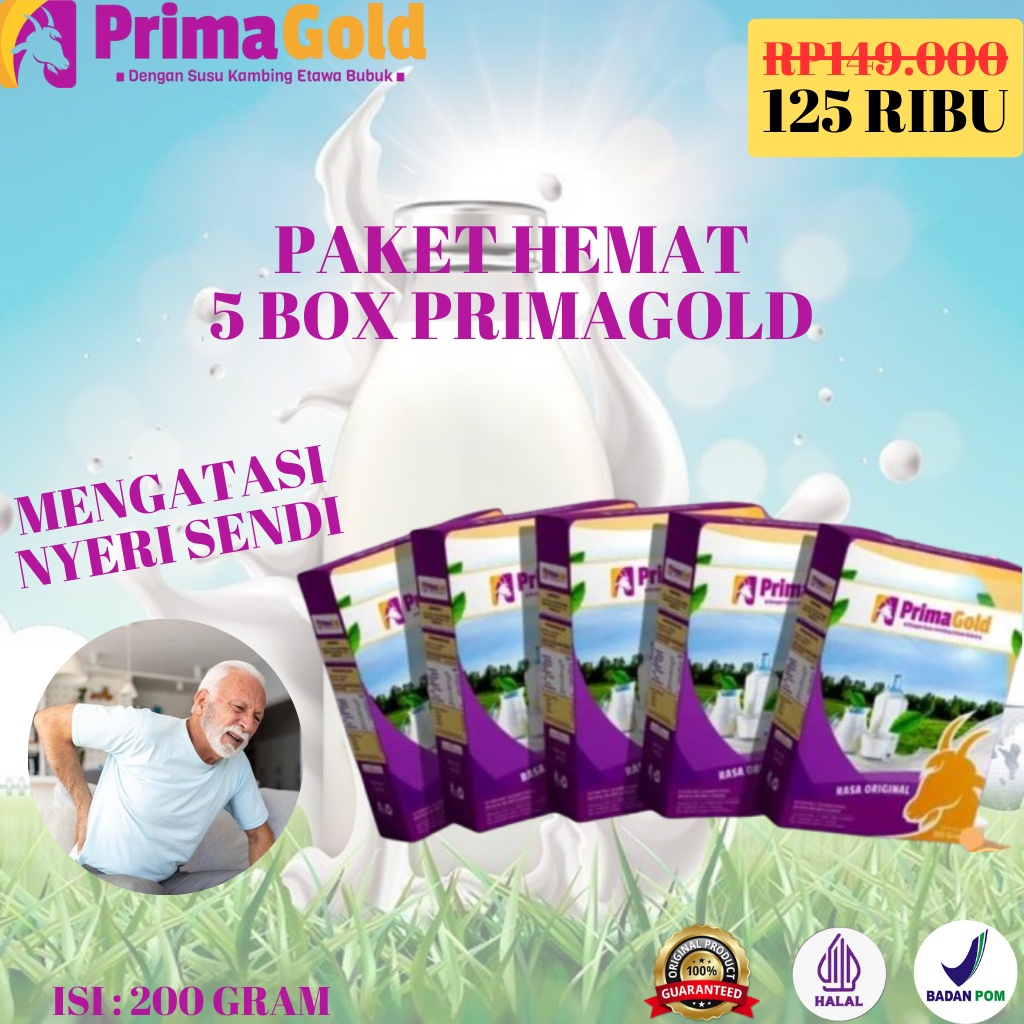

5 Box Susu Kambing Etawa Primagold Mengatasi Sendi Kaku Nyeri Rematik Cegah Osteoporosis