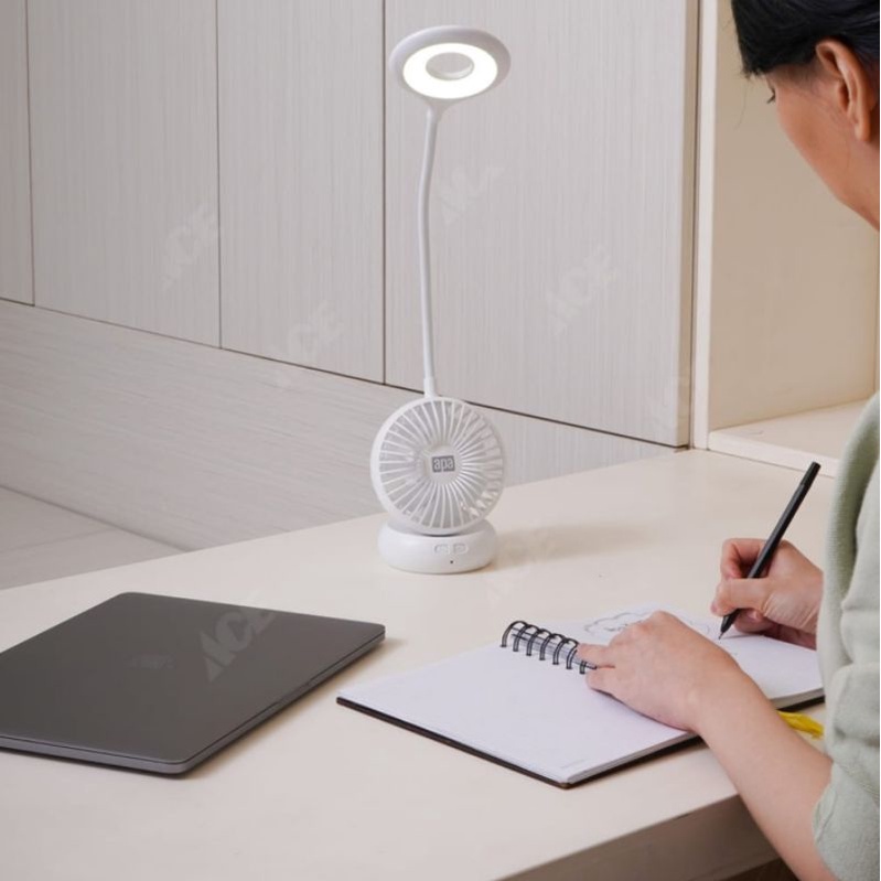 Lampu Kipas Emergency APA - Lampu Meja Lampu Belajar Kipas - Satuan