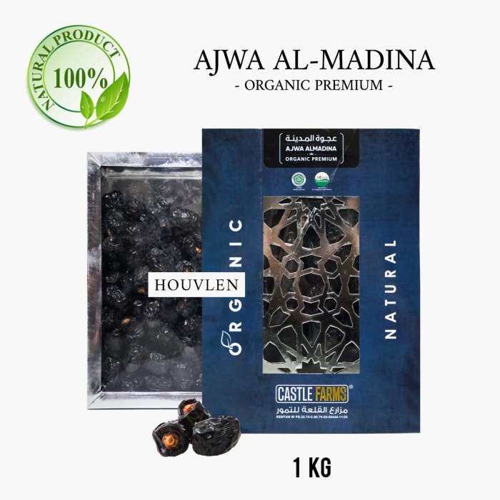

KURMA AJWA CASTLE FARMS PREMIUM ORGANIC / ORGANIK MADINA MEDINA 1 KG