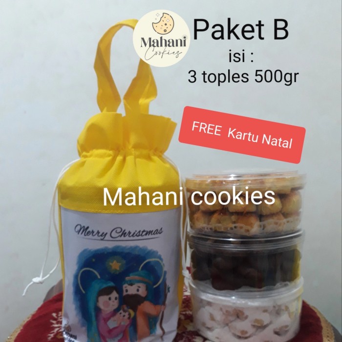 

Hampers christmas Parcel natal Maha ni cookies Paket B 3 toples @500gr