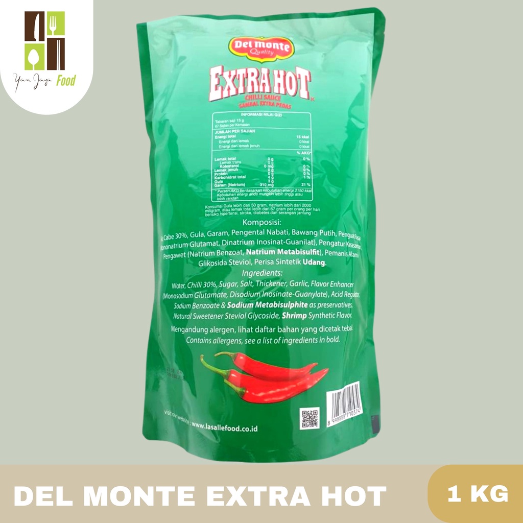 

HJE Del Monte/delmonte Saus / Saos Sambal Extra Hot / Extra Pedas [1Kg]
