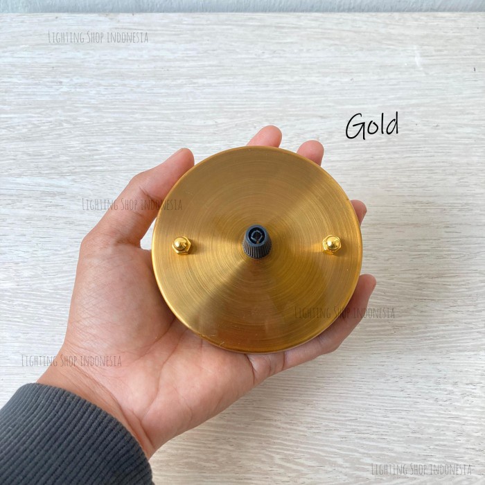 Kop (Dop) Base Plafon Untuk Lampu Gantung 1 Lampu Warna Gold Tembaga