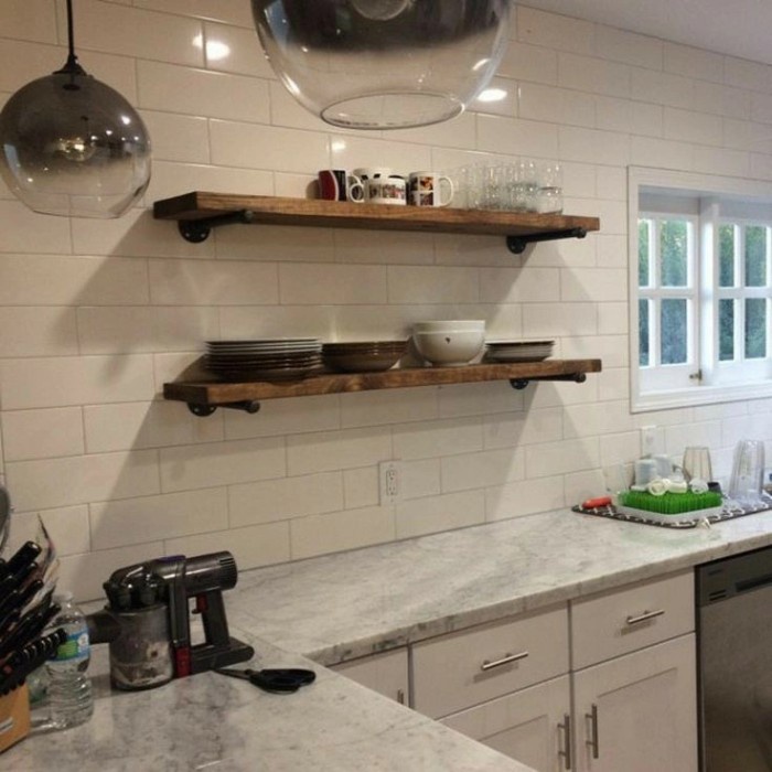 TERMURAH rak dapur kayu industrial - trinklie industrial kitchen shelves