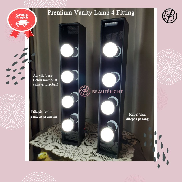 Beautelight Vanity Light Box 4 Fitting Lampu Make Up Fitting Lampu