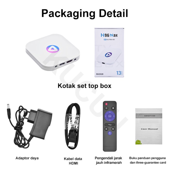 STB KUCUU Android TV Box RAM 4GB ROM 32GB Smart TV Box android 13