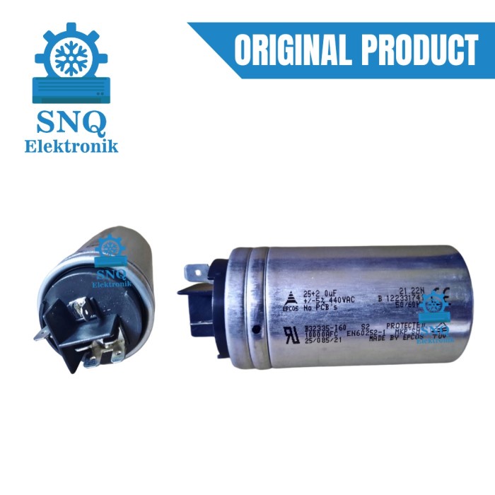 Capasitor AC Epcos 25+2 uf 440VAC / Kapasitor AC Original Epcos