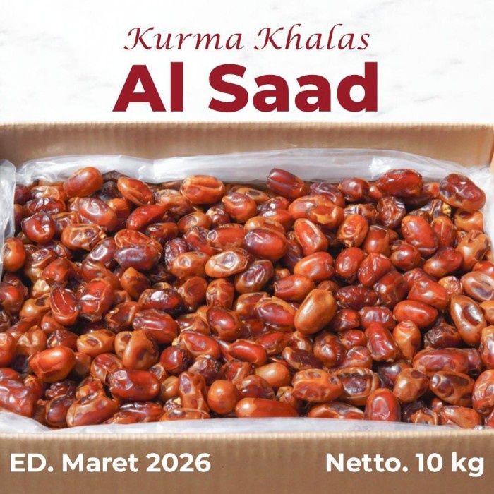 

Kurma Khalas Saad 10 Kg Panen Baru