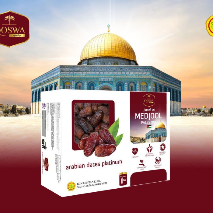 

Kurma Medjoul Palestina 1KG Qoswa Jumbo Medjool Kurma Medjol Nikmat