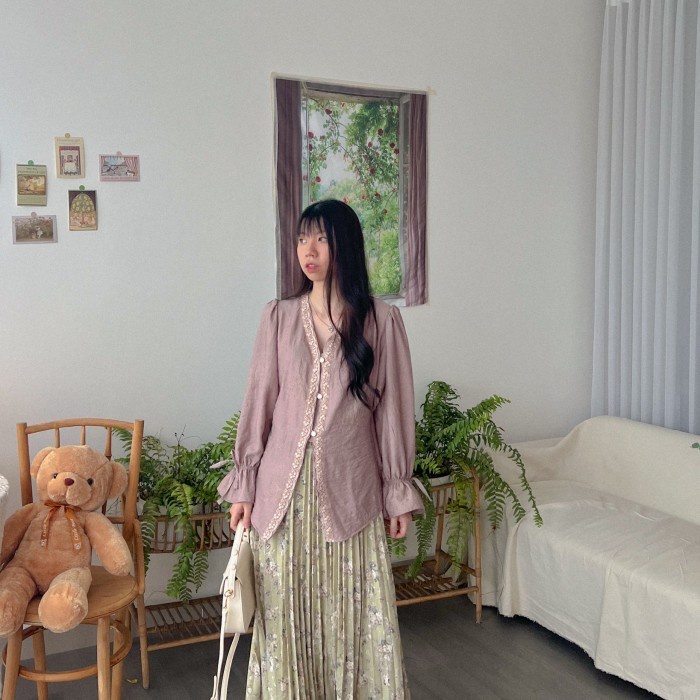 Good Quality Kanon - Ezra Kebaya Blouse - Blouse Kebaya Modern Motif Bordir Bunga