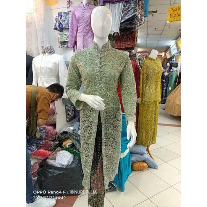 Terbaru (Bayar Ditempat)Kebaya Ibu Besan By Rasaqi Kebaya Brokat Mix Payet Mutiara/Setelan Ibu