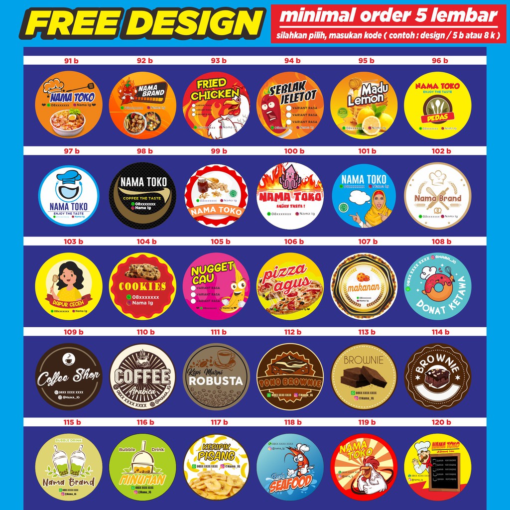 

IK! 1 Cetak Stiker Logo Olshop Custom Sticker Custom Stiker Label Makanan Print Stiker Stiker segel