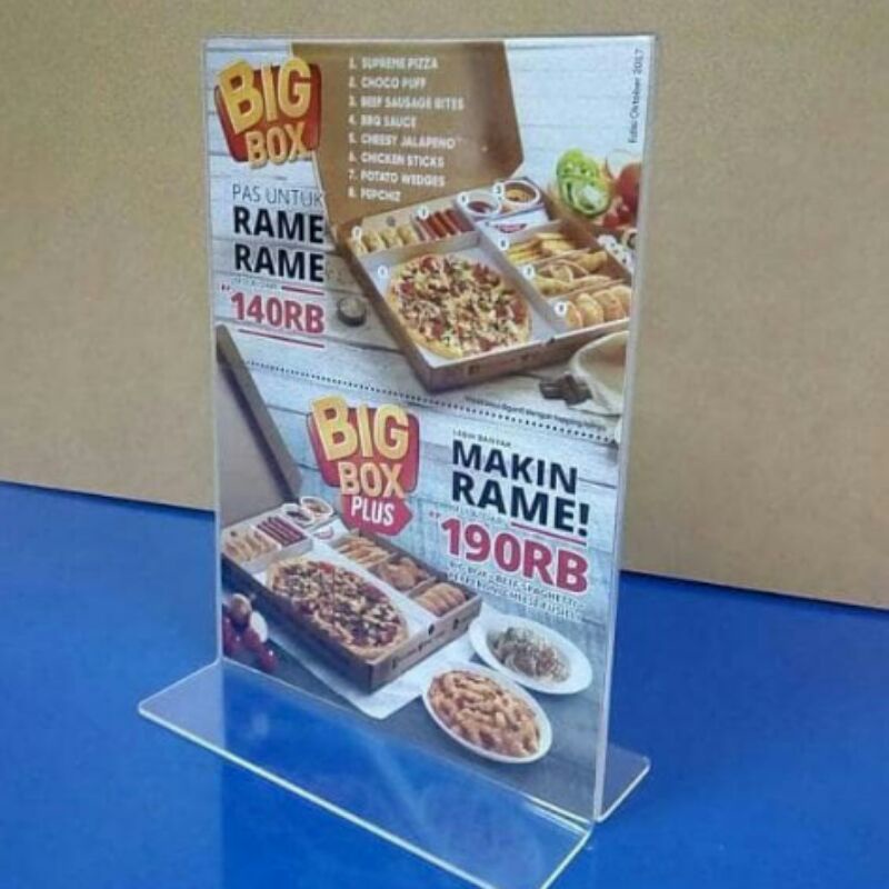 

iK! akrilik tempat brosur atau menu restoran A4 21x30cm