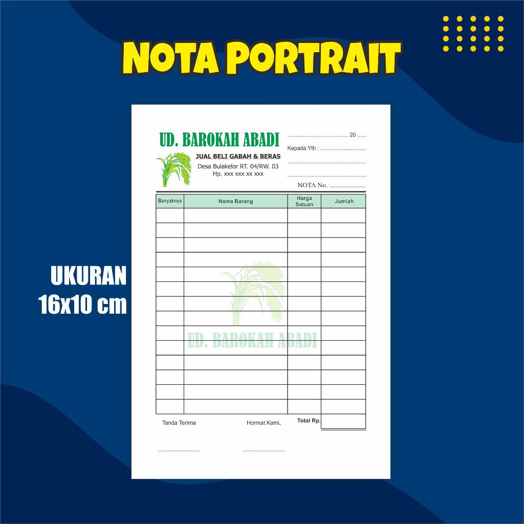

IK! Nota custom 1 ply 2 ply 3 ply 1/4 folio satuan isi 100 dan 150