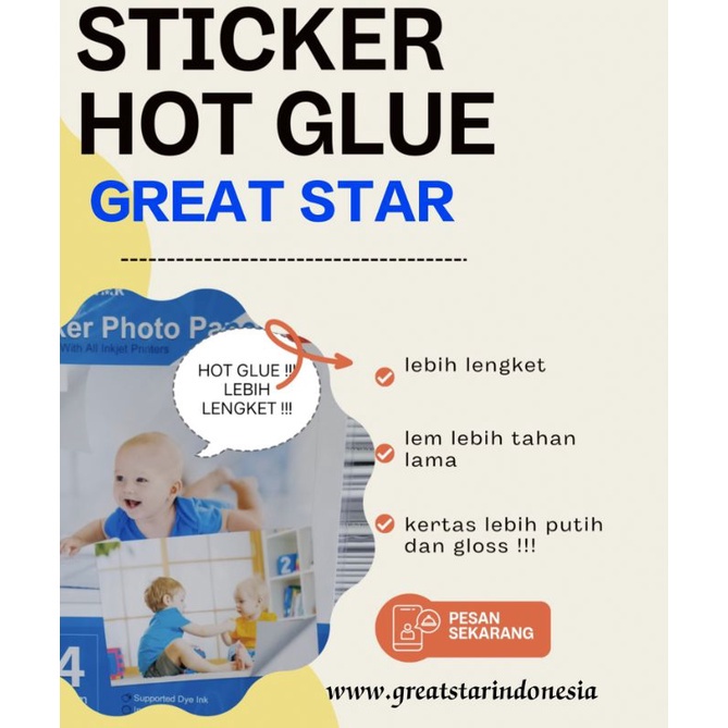 

IK! STICKER GLOSSY PHOTO PAPER A4/20 LEMBAR 135 GSM V-TECH