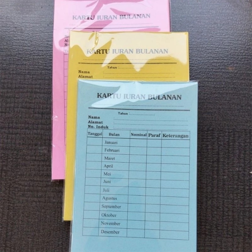 

IK! KARTU IURAN CUSTOM / SPP / INFAQ / SYAHRIYAH / IURAN BULANAN ZAIN GRAFIKA