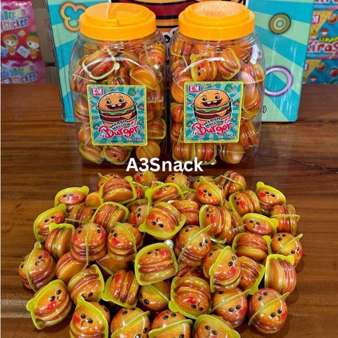 

Terbaru Marshmallow Burger 1 Toples Isi 60 Pcs Ready