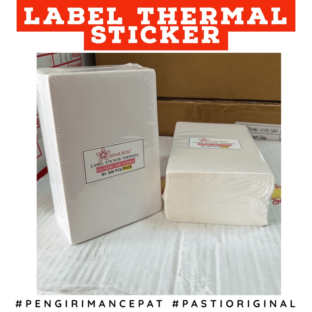 

IK! Sinar Ross Label Kertas Thermal Barcode 100x150 isi 500 PER 1 PCS-STACK-LIPAT