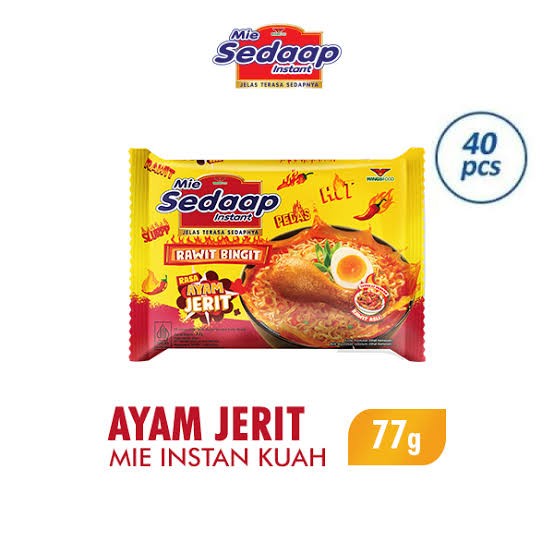 

Ready Sedaap Mie Ayam Jerit 77 Gr 1 Dus Isi 40 Pcs