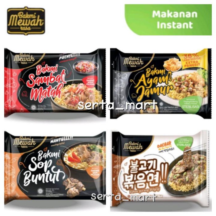 

Ready Bakmi Mewah Sop Buntut / Ayam Jamur / Goreng Bulgogi 200Gr