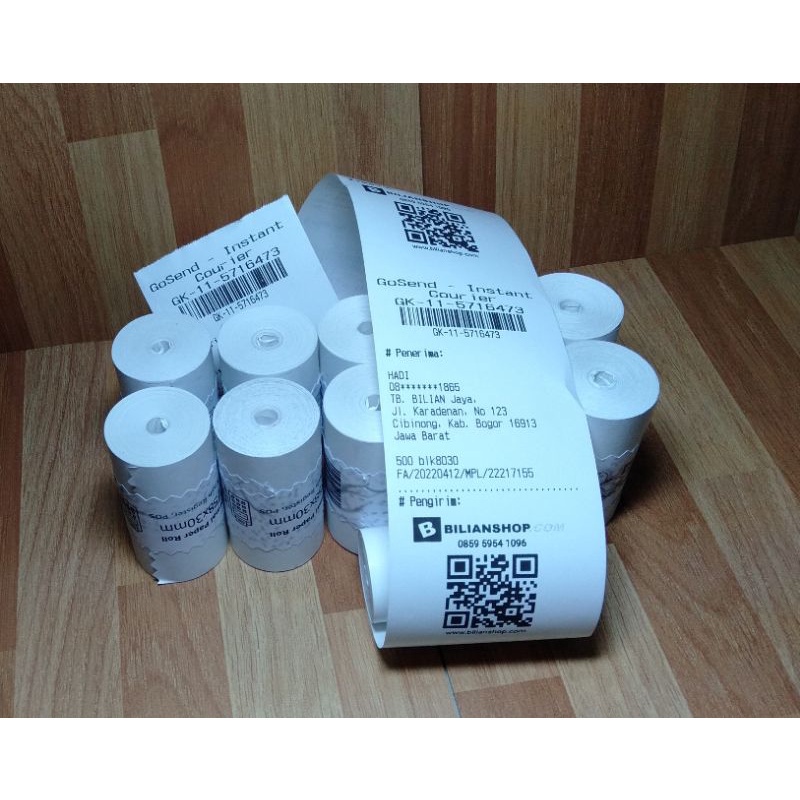

IK! Kertas printer 57 x 30 58 x 30 thermal kasir edc printer 58mm bluetooth 10 roll