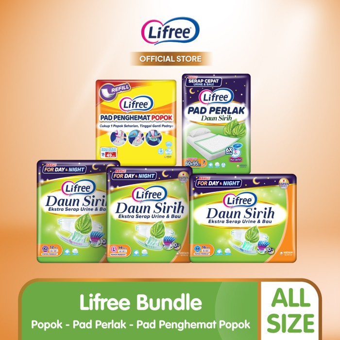 Ready Lifree Bundle - Popok Perekat Pad Perlak dan Pad Penghemat Popok