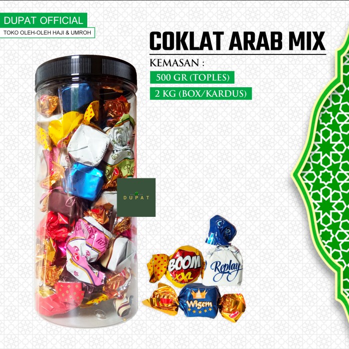 

Diskon Coklat Arab Mix / Cokelat Turkey Truffle / Coklat Oleh Oleh Haji Umroh Ready