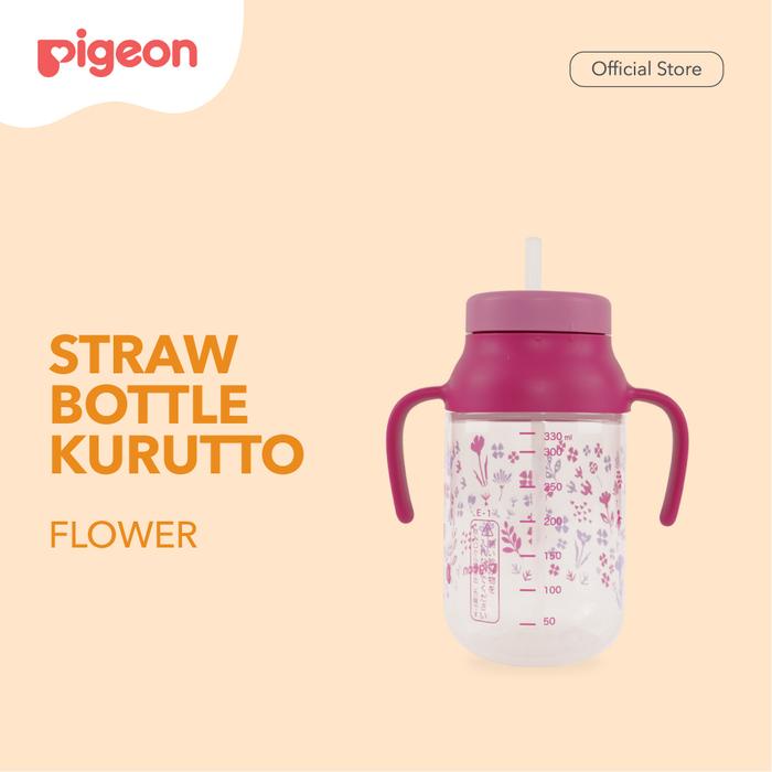 Pigeon Straw Bottle Kurutto Botol Minum Bayi Botol Minum Bayi Sedotan Botol Minum Bayi 330Ml