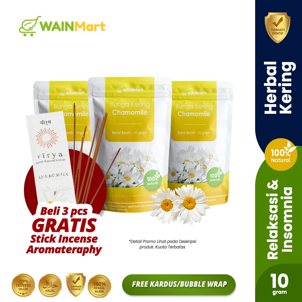 

( PROMO ) ANTI IMSOMNIA !!! Teh Bunga Chamomile Herbal Relaksasi kaya Antioksidan BEST SELLER