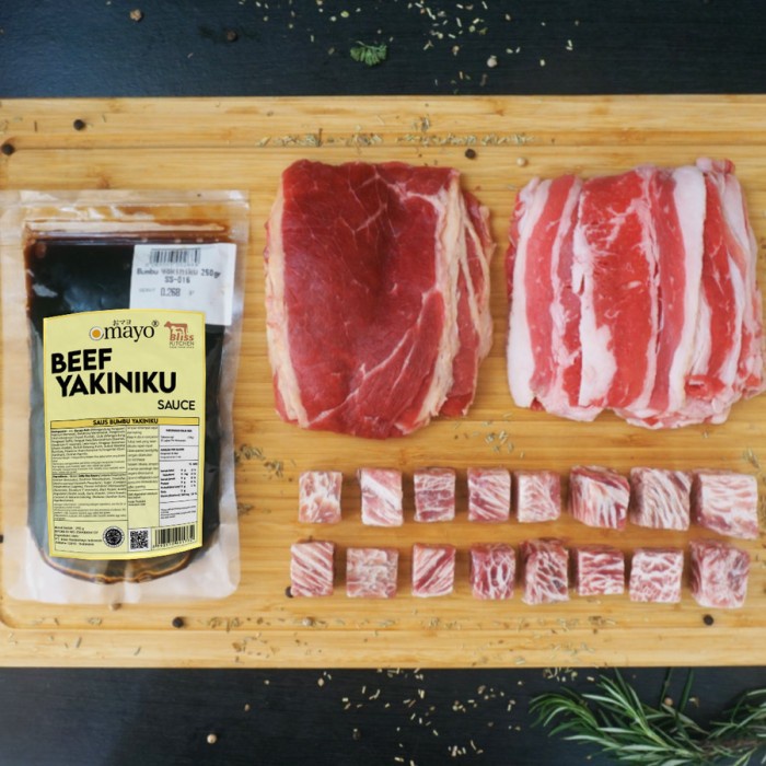 

HJK JAPANESE YAKINIKU SET - Beef 750gr + Sauce 250gr for 3-4 pax
