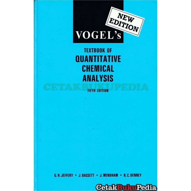 Book Vogel S Textbook Quantitative Chemical Analysis 5Th Ed G