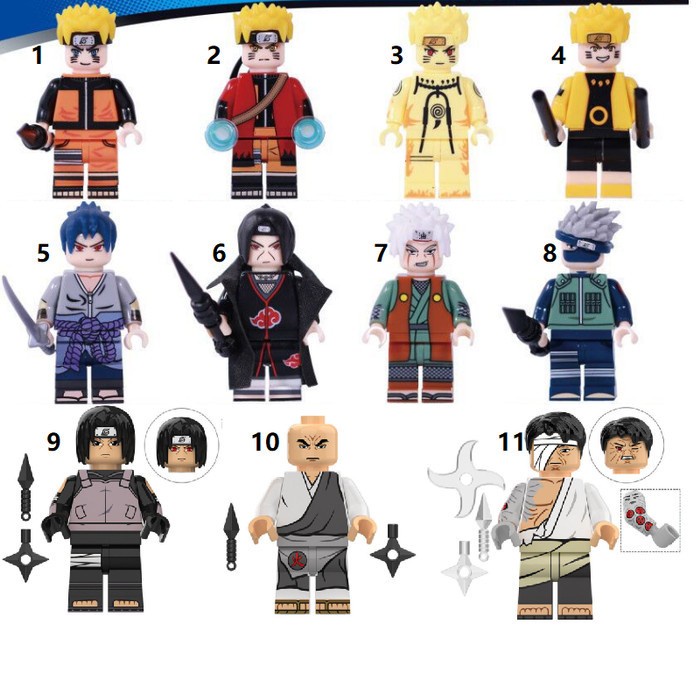 Naruto Sasuke Itachi Jiraiya Kakashi Chiriku Danzou Action Mini Figure Brick k