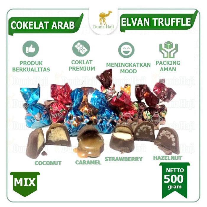 

Cokelat Elvan TRUFFLE 500GR Arab Turki Turkey Rasa Mix untuk Cemilan Oleh Oleh Haji dan Umroh
