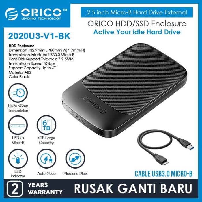 Casing Case Hardisk External 2.5" USB 3.0 SSD Orico 2020U3 Enclosure