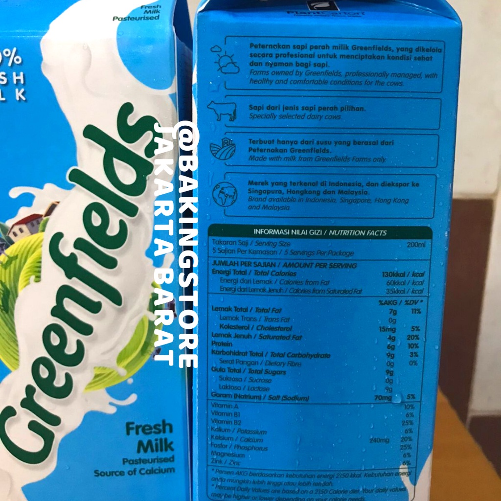 

Susu segar Fresh milk Greenfields 1 L